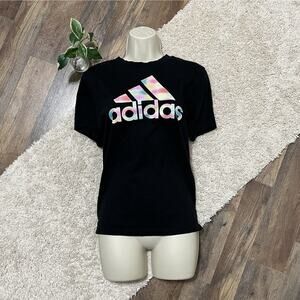 Adidas Size Large Black Tie Dye Logo Short Sleeve Crewneck Amplifier Tee